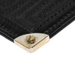 Versace Black Quilted Leather Coin Purse And Key Charm For Women -Versace Official Website luxury women versace used accessories p312700 001