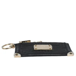 Versace Black Quilted Leather Coin Purse And Key Charm For Women -Versace Official Website luxury women versace used accessories p312700 008
