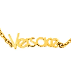 Versace Vintage Gold Tone Logo Bracelet For Women -Versace Official Website luxury women versace used accessories p320967 004