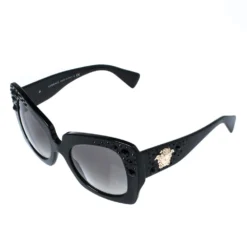 Versace Black Crystal Studded/Grey Gradient 4308-B Cat Eye Sunglasses For Women -Versace Official Website luxury women versace used accessories p323082 003