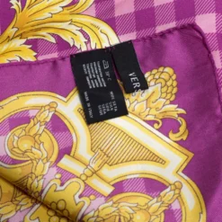 Versace Orchid Pink Medusa Print Silk Scarf For Women -Versace Official Website luxury women versace used accessories p323941 001
