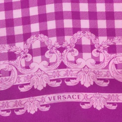 Versace Orchid Pink Medusa Print Silk Scarf For Women -Versace Official Website luxury women versace used accessories p323941 002