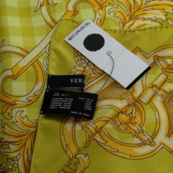 Versace Lime Green Medusa Print Silk Scarf For Women -Versace Official Website luxury women versace used accessories p324019 001