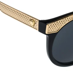 Versace Black & Gold/ Grey MOD 4330 Round Sunglasses For Women -Versace Official Website luxury women versace used accessories p335204 004