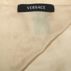 Versace Cream Greca Patterned Silk Scarf For Women -Versace Official Website luxury women versace used accessories p368674 005