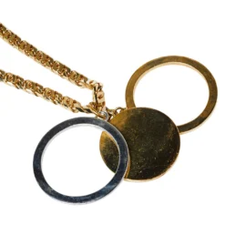 Versace Gold Tone Crystal Triple Halo Medusa Pendant Necklace For Women -Versace Official Website luxury women versace used accessories p374072 004