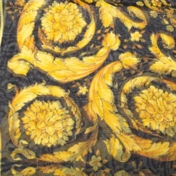 Versace Black Abstract Printed Silk Scarf For Women -Versace Official Website luxury women versace used accessories p376836 003