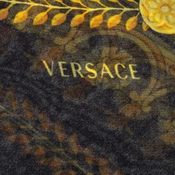 Versace Black Abstract Printed Silk Scarf For Women -Versace Official Website luxury women versace used accessories p376836 006
