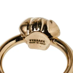 Versace Pale Gold Tone Strong Wrap Medusa Ring Size EU 50.5 For Women -Versace Official Website luxury women versace used accessories p385973 006