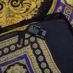 Versace Multicolor Barocco Print Silk Scarf For Women -Versace Official Website luxury women versace used accessories p399508 005
