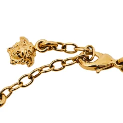 Versace Gold Tone Medusa Chain Link Cuff Bracelet For Women -Versace Official Website luxury women versace used accessories p406363 004