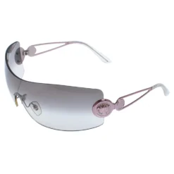 Versace Pink Metal/Grey Gradient Medusa 2036 Shield Sunglasses For Women -Versace Official Website luxury women versace used accessories p411453 002