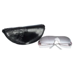 Versace Pink Metal/Grey Gradient Medusa 2036 Shield Sunglasses For Women -Versace Official Website luxury women versace used accessories p411453 008