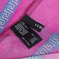 Versace Pink Baroque Print Silk Chiffon Stole For Women -Versace Official Website luxury women versace used accessories p413282 006