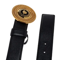 Versace Black Leather Medusa Belt 75CM For Women -Versace Official Website luxury women versace used accessories p413999 004