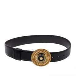 Versace Black Leather Medusa Belt 75CM For Women