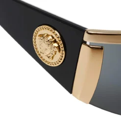 Versace Gold Tone/Grey 2197 Medusa Shield Sunglasses For Women -Versace Official Website luxury women versace used accessories p417175 004