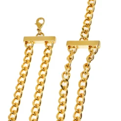 Versace Gold Tone Logo & Medusa Charms Chain Belt For Women -Versace Official Website luxury women versace used accessories p430375 005