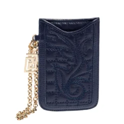 Versace Blue Leather Phone Holder For Women