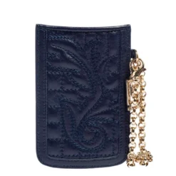 Versace Blue Leather Phone Holder For Women -Versace Official Website luxury women versace used accessories p444738 005