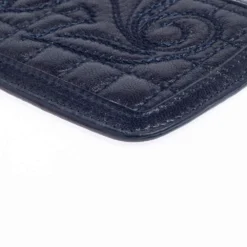 Versace Blue Leather Phone Holder For Women -Versace Official Website luxury women versace used accessories p444738 007