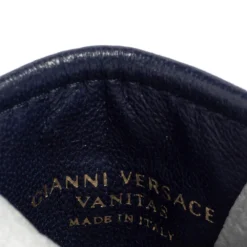 Versace Blue Leather Phone Holder For Women -Versace Official Website luxury women versace used accessories p444738 009