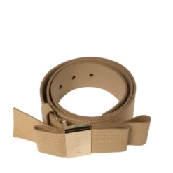 Versace Beige Leather Bow Detail Belt 85CM For Women -Versace Official Website luxury women versace used accessories p444780 007
