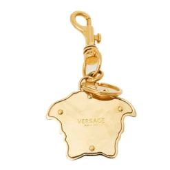 Versace Gold Tone Metal Medusa Icon Key Ring / Bag Charm For Women -Versace Official Website luxury women versace used accessories p451971 001