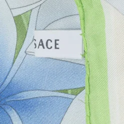 Versace Light Green Floral Print Silk Scarf For Women -Versace Official Website luxury women versace used accessories p454357 001