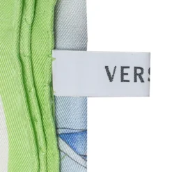 Versace Light Green Floral Print Silk Scarf For Women -Versace Official Website luxury women versace used accessories p454357 002