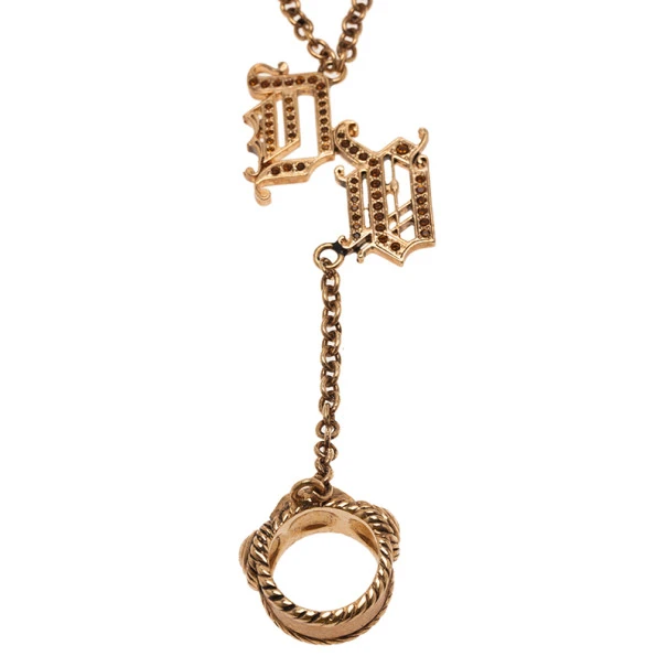 Versace Gold-Plated Chain Linked Ring And Bangle 19CM Size 54 For Women 3 Versace Gold-Plated Chain Linked Ring And Bangle 19CM Size 54 For Women - Image 3