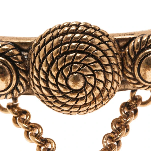 Versace Gold-Plated Chain Linked Ring And Bangle 19CM Size 54 For Women 4 Versace Gold-Plated Chain Linked Ring And Bangle 19CM Size 54 For Women - Image 4