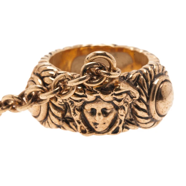 Versace Gold-Plated Chain Linked Ring And Bangle 19CM Size 54 For Women 5 Versace Gold-Plated Chain Linked Ring And Bangle 19CM Size 54 For Women - Image 5
