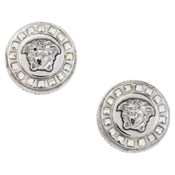Versace Medusa Crystal Silver Tone Stud Earrings For Women 8 Versace Medusa Crystal Silver Tone Stud Earrings For Women -Versace Official Website luxury women versace used accessories p476210 002