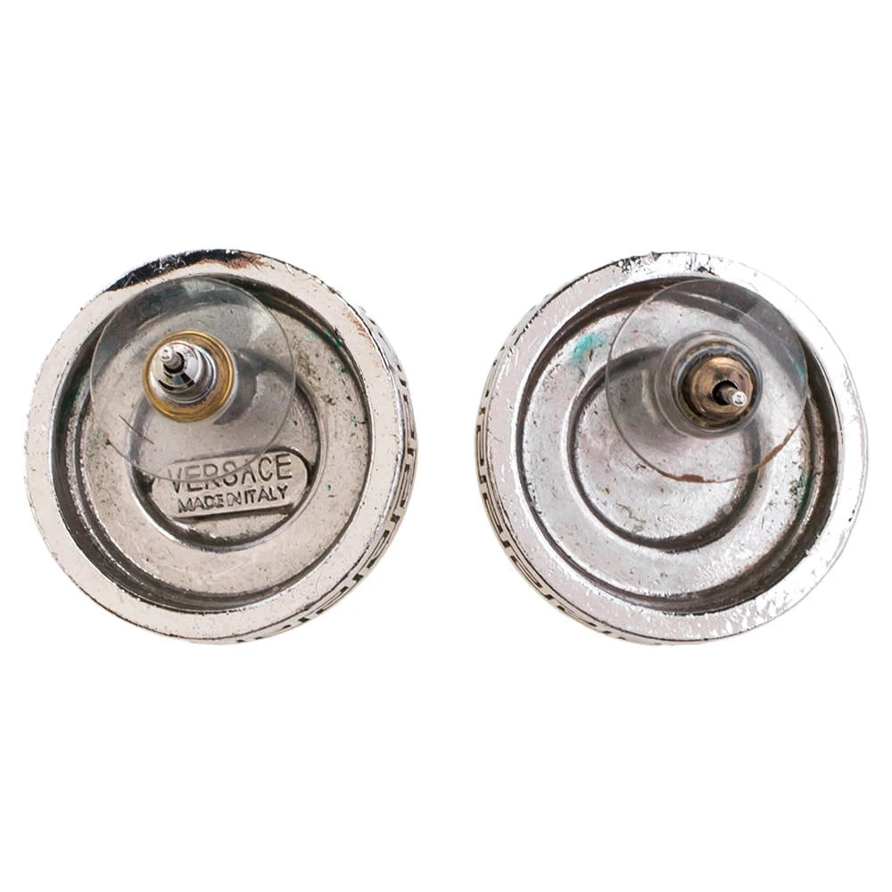Versace Medusa Crystal Silver Tone Stud Earrings For Women 4 Versace Medusa Crystal Silver Tone Stud Earrings For Women - Image 4