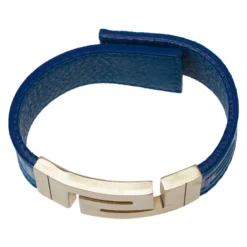 Versace Blue Leather Gold Tone Bracelet For Women -Versace Official Website luxury women versace used accessories p48204 004