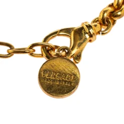 Versace Crystal Gold Tone Charm Bracelet For Women -Versace Official Website luxury women versace used accessories p486409 005