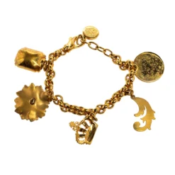 Versace Crystal Gold Tone Charm Bracelet For Women -Versace Official Website luxury women versace used accessories p486409 006