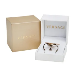Versace Gold Tone X Two Finger Ring For Women -Versace Official Website luxury women versace used accessories p491999 007