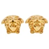 Versace Gold Tone Medusa Head Stud Earrings For Women