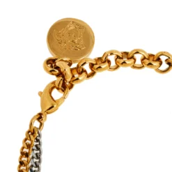 Versace Vanitas Medusa Two Tone Metal Double Chain Bracelet For Women -Versace Official Website luxury women versace used accessories p495456 004