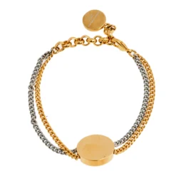 Versace Vanitas Medusa Two Tone Metal Double Chain Bracelet For Women -Versace Official Website luxury women versace used accessories p495456 005