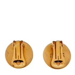 Versace Gold Tone Medusa Round Clip-On Stud Earrings For Women -Versace Official Website luxury women versace used accessories p496071 1632025909 002