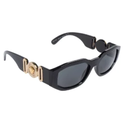 Versace Black / Grey 4361 Medusa Biggie Rectangle Sunglasses For Women