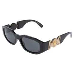 Versace Black / Grey 4361 Medusa Biggie Rectangle Sunglasses For Women -Versace Official Website luxury women versace used accessories p498137 003