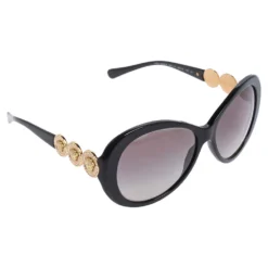 Versace Black Acetate 4256-B Medusa Embellished Gradient Oversized Sunglasses For Women
