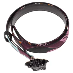 Versace Multicolor Printed Nylon Medusa Buckle Belt 95 CM For Women -Versace Official Website luxury women versace used accessories p502420 001
