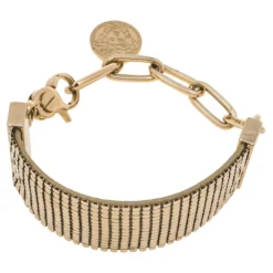 Versace Gold Tone Metal Mesh Medusa Charm Chain Bracelet For Women -Versace Official Website luxury women versace used accessories p519721 004