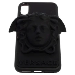 Versace Black Silicone Medusa IPhone X Cover For Women -Versace Official Website luxury women versace used accessories p526240 003