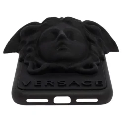 Versace Black Silicone Medusa IPhone X Cover For Women -Versace Official Website luxury women versace used accessories p526240 004